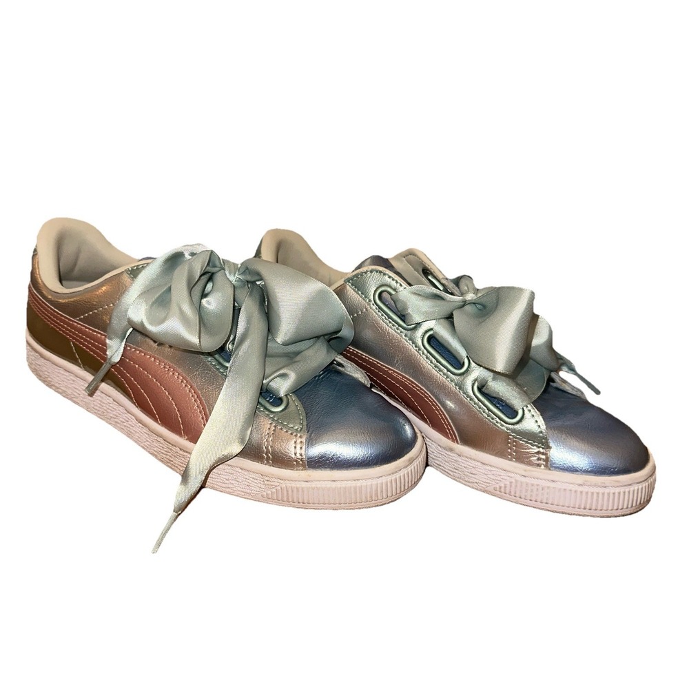 Puma Basket Heart Bauble Blue Bow US Women's 8